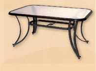 Alu Glastisch Gartentisch mit Kunststoffglaspatte